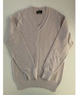 Vtg Izod Lacoste for her V Neck Pullover Beige White Striped Sweater Siz... - $33.53 CAD