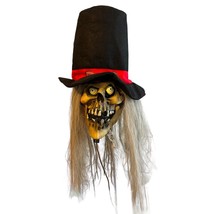 Skull Skeleton Top Hat Halloween Mask Costume Prop Hair Eyes 2007 Mario Chiodo - £40.69 GBP