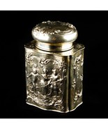 Ancien Allemand Repousse Thé Caddy Pot 800 Argent Scènes De Play W/Lid 2... - €631,70 EUR
