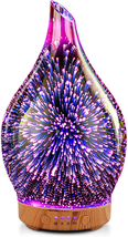 Essential Oil Diffuser 3D Firework Glass Aromatherapy Ultrasonic Humidifier Rose - £37.30 GBP