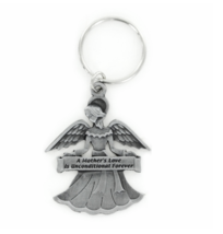 2&quot; Pewter Angel With A Mother&#39;s Love Is Unconditional Forever Key Chain - £24.08 GBP