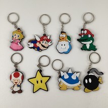 Super Mario Bros. Keychains Party Favors Lot of 8 Princess Peach Toad Sp... - $24.70