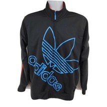 Adidas Big Logo Trefoil Firebird Black Track Jacket Mens Size M - £31.57 GBP