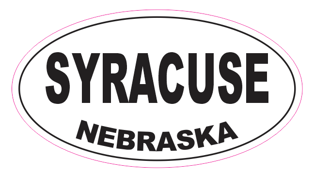 Syracuse Nebraska Oval Bumper Sticker D7072 Euro Oval - $1.39 - $75.00