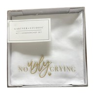 Gartner Studios No Ugly Crying Hanky Set 4ct White Gold Wedding Favors NEW - $171.90 MXN