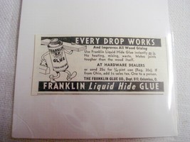 1942 Ad Franklin Liquid Hide Glue, Franklin Glue Co., Columbus, Ohio - $7.99