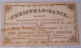 1887 Antique Christmas Dance Card Babb Building Cattaraugus Ny Boardman Blakeley - £7.76 GBP