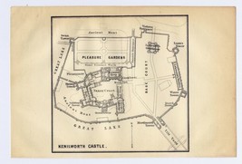 1910 Original Antique Plan Of Kenilworth Castle / Warwickshire / England - £13.45 GBP