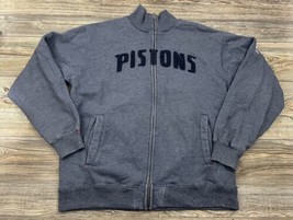 Rbk Nba Detroit Pistons Navy Blue Full Zip Sweatshirt Men&#39;s Large Defect Read - £14.81 GBP