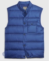 New Gap Men Blue Layering Puffer Vest Sz L Recycled Soft Polyester Quilted - £38.82 GBP