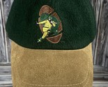 Vintage Suede &amp; Wool Green Bay Packers Strap Back Trucker Hat - Rare! - £19.02 GBP