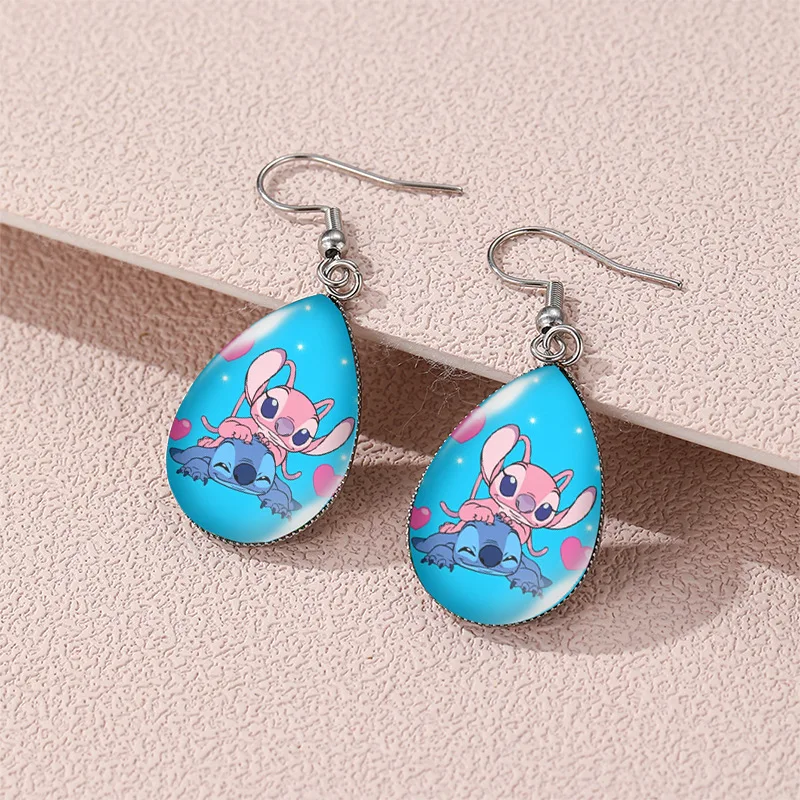 Disney Stitch Earrings for Women Kawaii Droplet Shape Ear Rings Girl Cut... - $2.34