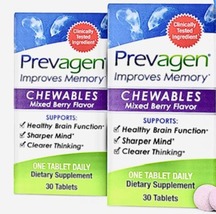 Prevagen Chewables Mix Berry 30 Cap Lot Of (2 Packs) 60 Total Sealed - $45.99