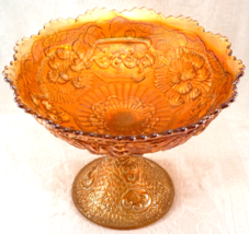 Carnival Glass Antique Fenton Marigold MIKADO Large Footed Compote Hard ... - £79.03 GBP
