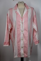Vtg Chelsea M Men&#39;s Pink White Stripe Pajama Long Night Shirt Sleep Top - £22.41 GBP