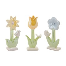 Floral Tabletop (Set of 3) 6.5&quot;H Resin - £39.00 GBP