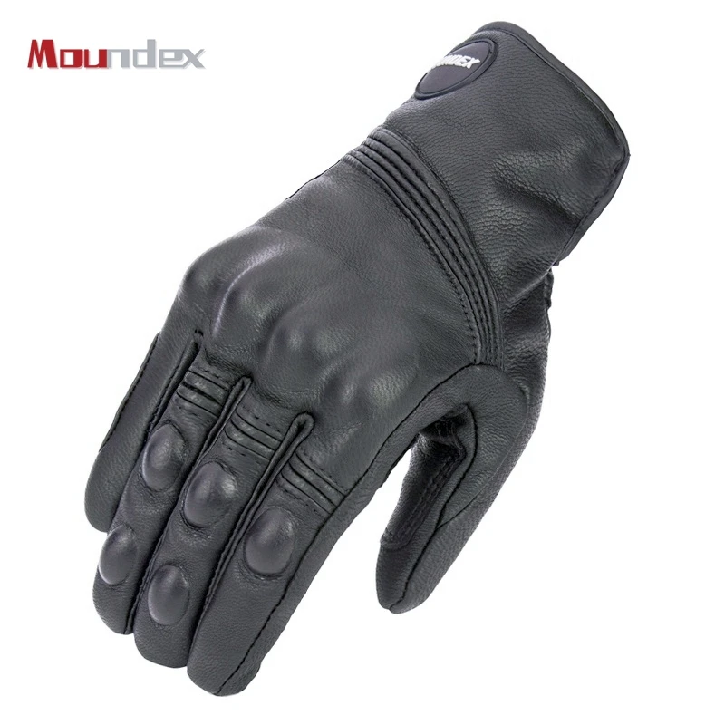 Motorcycle Retro Gloves Leather Full Finger Touch Screen Men Motocross Glove Wea - £147.90 GBP