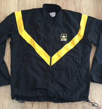 US Army Jacket Unisex Medium Long Black Yellow Full Zip Physical Fitness... - £30.60 GBP