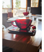 Vintage Anchor Hocking Royal Ruby Red Charm Dinnerware Set – 5 Cups &amp; 5 ... - $70.00