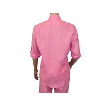 Men INSERCH premium Soft Linen Breathable 2pc Walking Leisure suit LS29116 Pink image 6