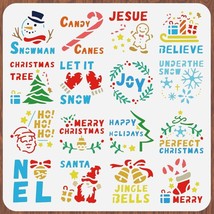 Jingle Bells Winter Snowman Stencils - Merry Wall Stencils for Painting on Wood, - £11.45 GBP