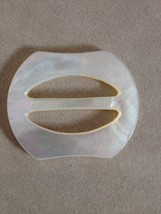 Vintage Genuine Natural Mother of Pearl Shell Belt Buckle Sewing Notion 5cm - £29.09 GBP