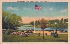 Massena New York NY Andrew Street Park 1949 Postcard C30 - £2.28 GBP