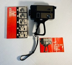 VTG GAF SC/100 Super 8 Movie Camera Black Hand Held w/instructions and Guidebook - £23.45 GBP