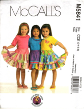 McCall&#39;s M5841 Girls 3 to 6 Tiered Skirt Uncut Sewing Pattern New - £7.29 GBP