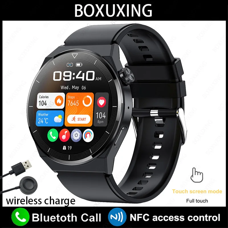 For NFC Smart Watch Men GT3 Pro AMOLED 390*390 HD Screen Heart Rate Blue... - £60.49 GBP