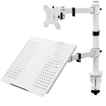 VIVO White Adjustable Laptop & Monitor Desk Mount Stand, Fits 1 Screen up to 32" - £80.33 GBP