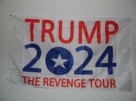 Trump 2024 Flag Banner white background The Revenge Tour - £7.74 GBP