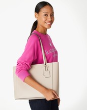 Kate Spade Schuyler Warm Beige Saffiano Tote K7354 NWT Bag Charm $359 Retail - £94.42 GBP