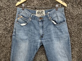 Ariat Jeans Men 34x34 Blue M4 Low Rise Freeman Boot Stretch Work Wear Pants - $37.02