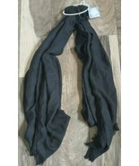 Ladies Scarf by Gertex Black Fray Edges 100%Polyester One Size **FREE SH... - £6.34 GBP
