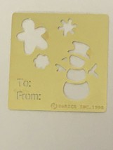 Darice Brass Stencil Snowman Gingerbread Man Christmas Gift Card Making Emboss - £3.17 GBP