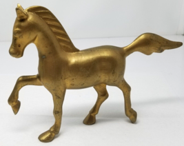 Brass Stallion Horse Prancing Cast Tail Hooves Up Standing Mane Vintage - £18.44 GBP