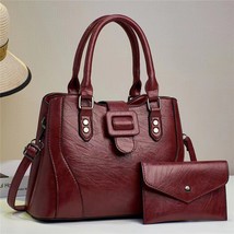 Fashion Bag Commuter Retro Leather Large Capacity Two-Piece Shoulder Crossbody H - £34.45 GBP