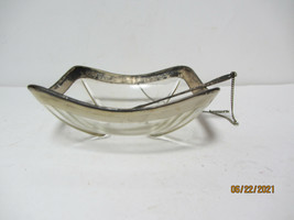 VINTAGE GEORGE BRIARD OLIVE / RELISH BOWL WITH SILVERPLATE SERVING FORK - £7.85 GBP