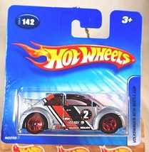 2005 Hot Wheels Collector #142 Volkswagen New Beetle Cup Gray w/Red5Sp Short Card - £7.27 GBP