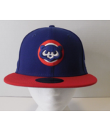 Chicago Cubs Cooperstown 59FIFTY Men&#39;s Baseball Hat Cap Fitted 6 7/8&quot; Bl... - £25.59 GBP
