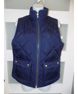 RE-EMAGINED By J.CREW BLUE QUILTED ZIPPER VEST SIZE S WOMEN&#39;S NWOT - $42.75
