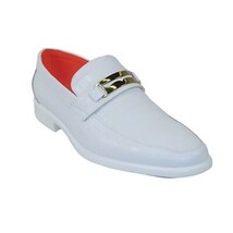 Men's TAYNO Shoes The Caprio C TAYNO Crocodile Print Bit Loafer White image 5
