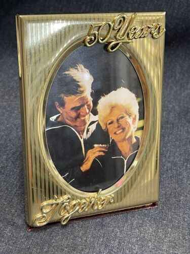 Primary image for Vintage Golden Anniversary Picture Frame 50 Years Together 5" x 3.5” Musical