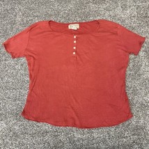 VTG Abercrombie Fitch Shirt Womens Medium Short Sleeve Henley Ribbed Cropped Y2K - £13.12 GBP