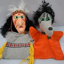 Native American Indian &amp; Horse Hand Puppets Handmade Vintage  - $18.33