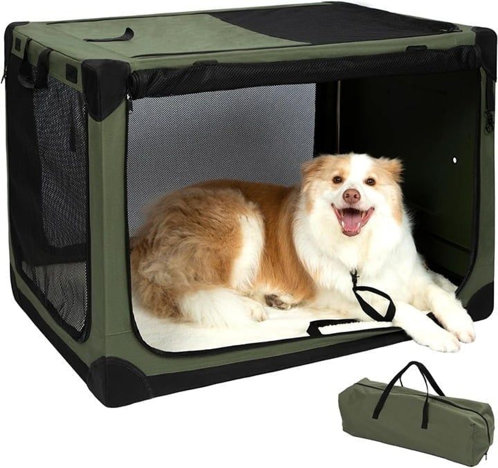 36 Inch Stainless Steel Collapsible Dog Crates for Large Dogs 4-Door Sof... - $79.69