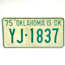 1975 United States Oklahoma Oklahoma County Passenger License Plate YJ-1837 - £14.70 GBP