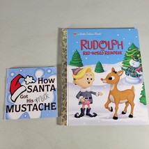 Rudolph The Red Nosed Reindeer a Little Golden Book How Santa Got a Mustache - £7.96 GBP