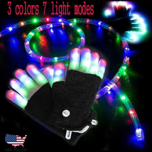 1 PCS Magic Black Luminous Gloves Party Halloween LED Glow Rave Light Flashing F - £6.67 GBP